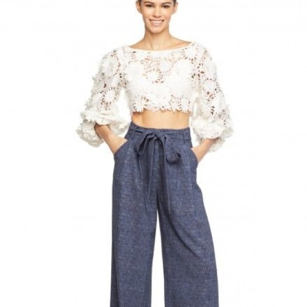 Milly Camilla Floral Crop Blouse